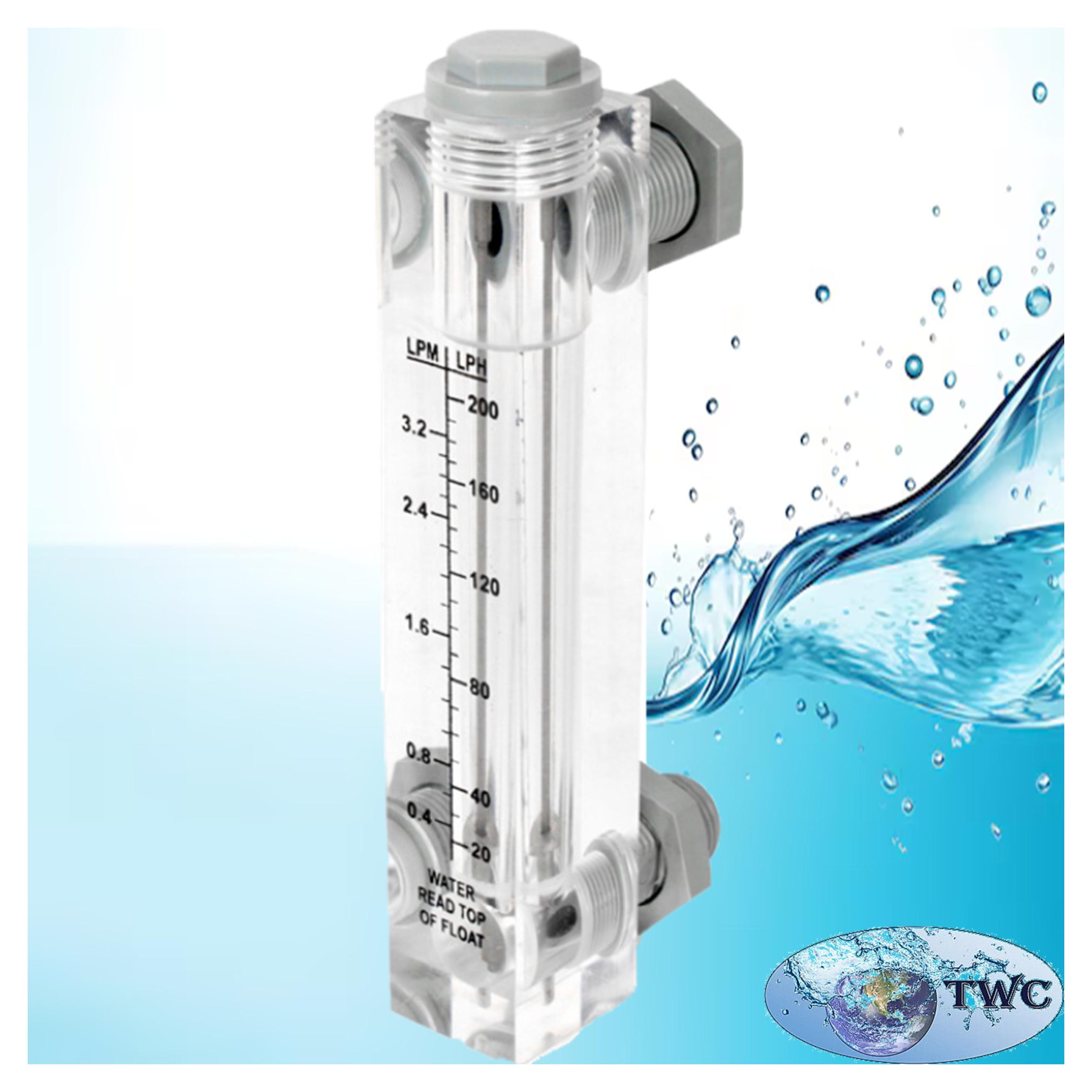 Rotameter 5-35 l/pm panel mount square flowmeter