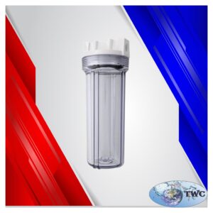 Cartridge filter housing - 2.5"x10" - 3/4" in/out Clear