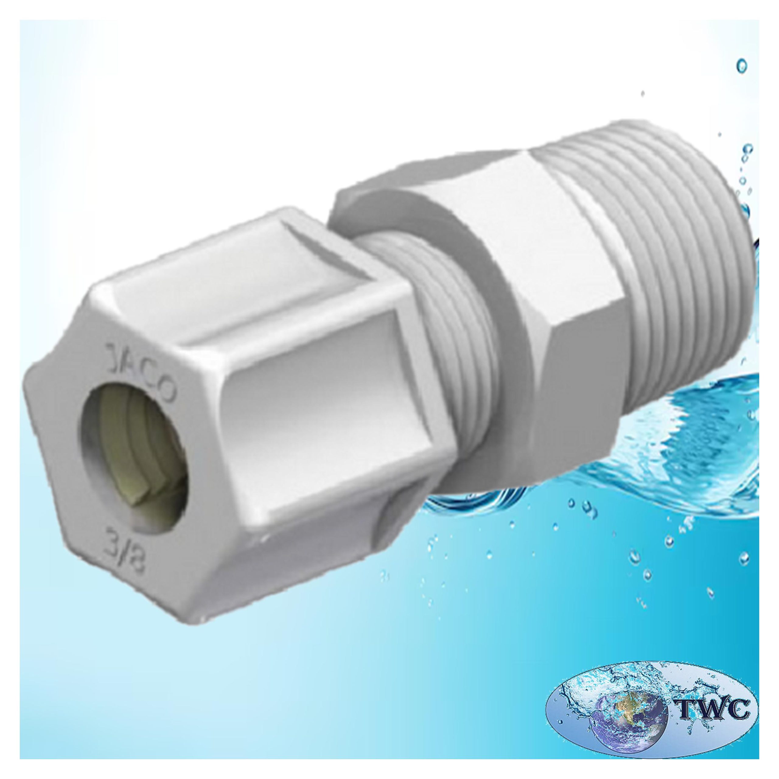 Straight fitting 1/4" thread 3/8" tube