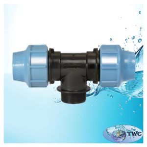 90 Degree tee with threaded male offtake 16 x 3/4" x 16