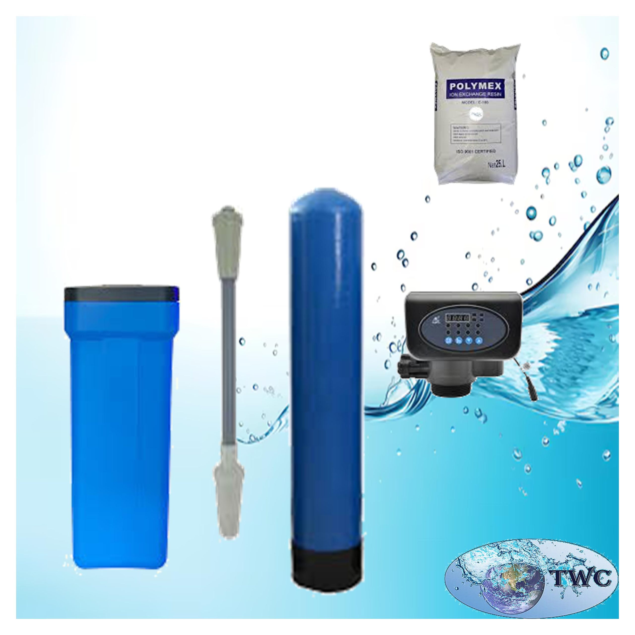 8" Diameter softener system with an automatic backwash head