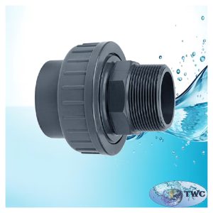 Adaptor union with male thread one side plain 50mm x 1,1/2"