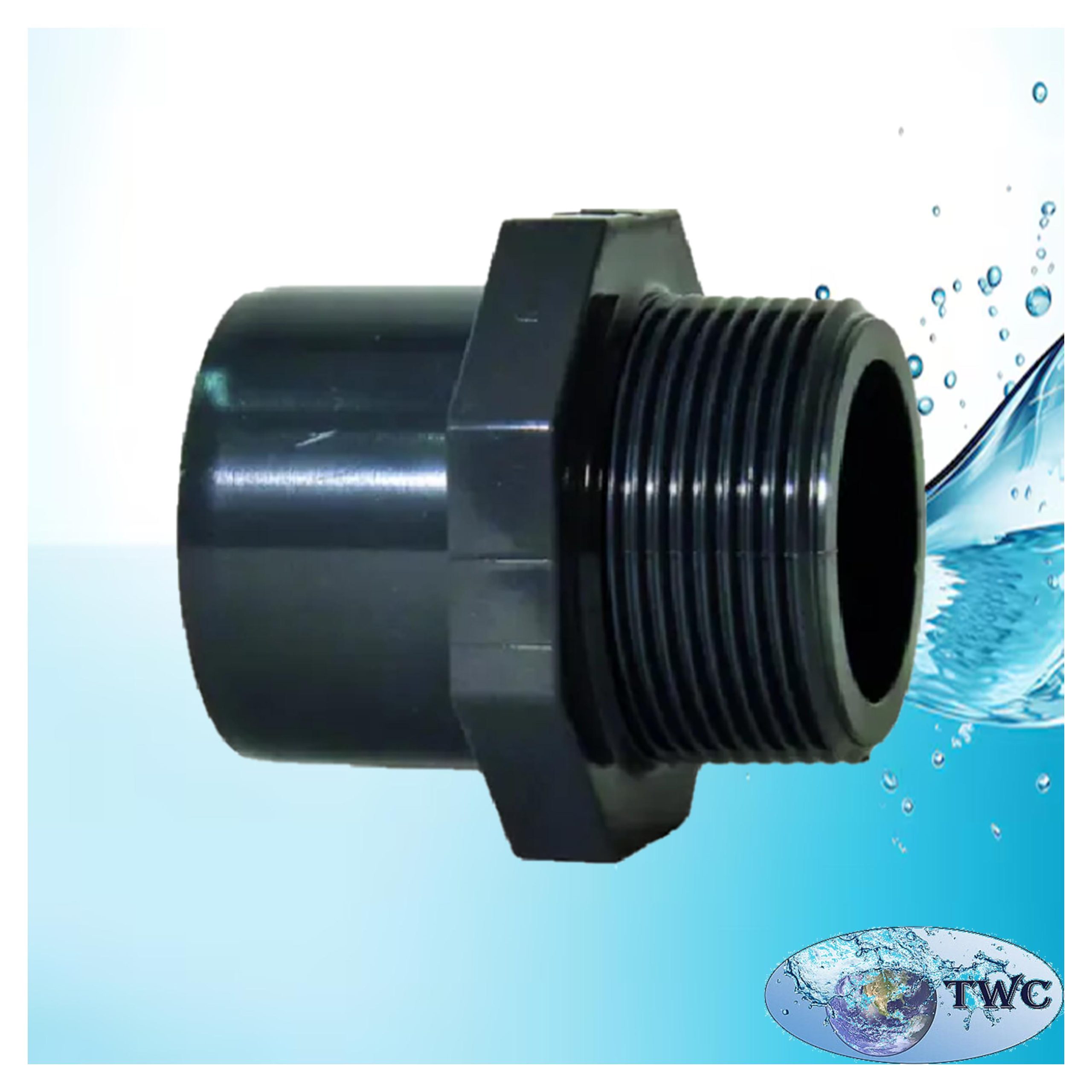 Adaptor with male thread 50mm x 63mm x 1,1/2"