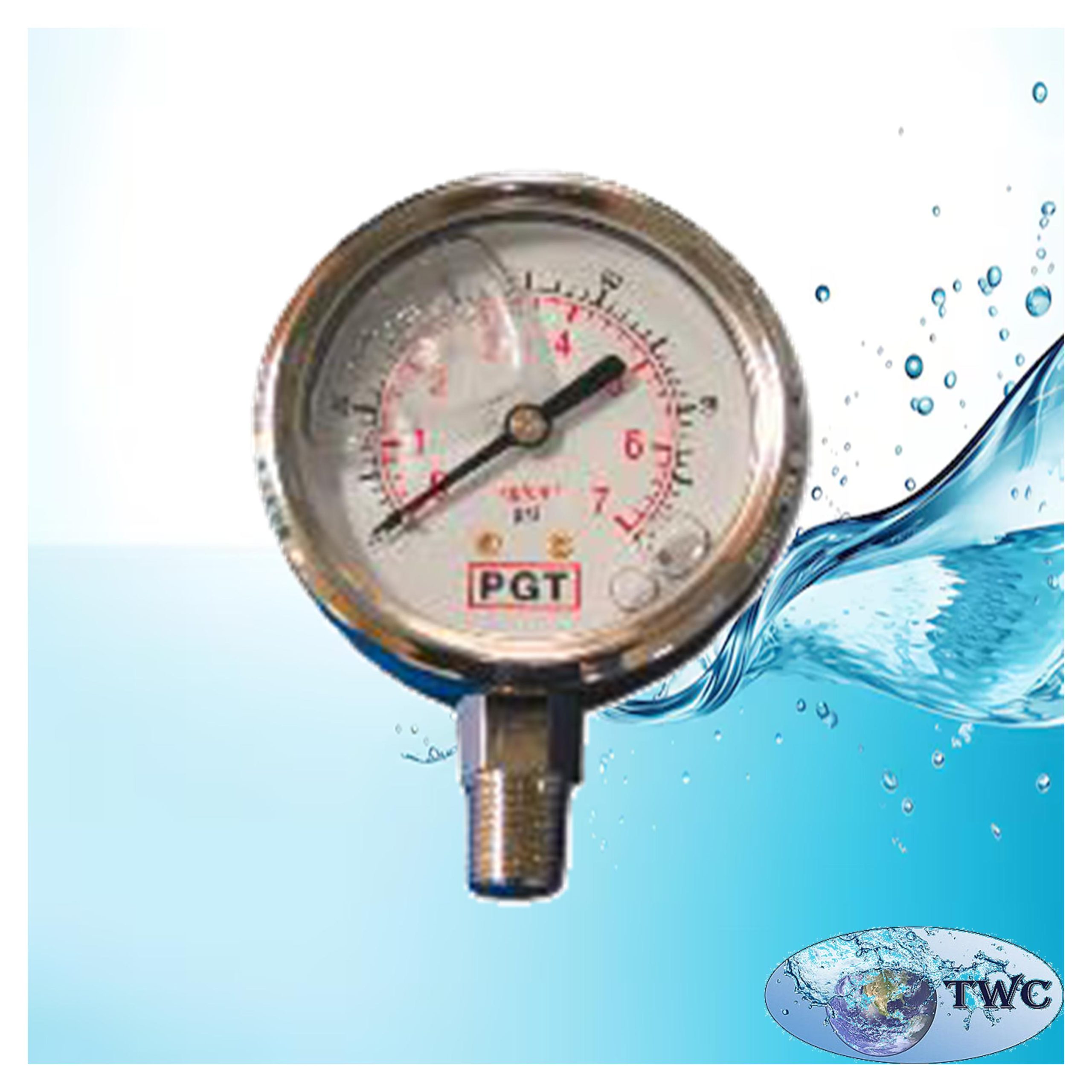 Pressure gauge 0-25 bar bottom mount