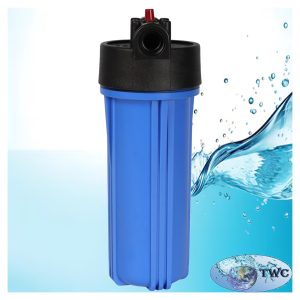 Cartridge filter housing, 2.5" x 10", 3/4" in/out, dbl o-ring, blue