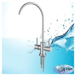 Faucet SS304, dual supply line, hot & cold, 1/4"