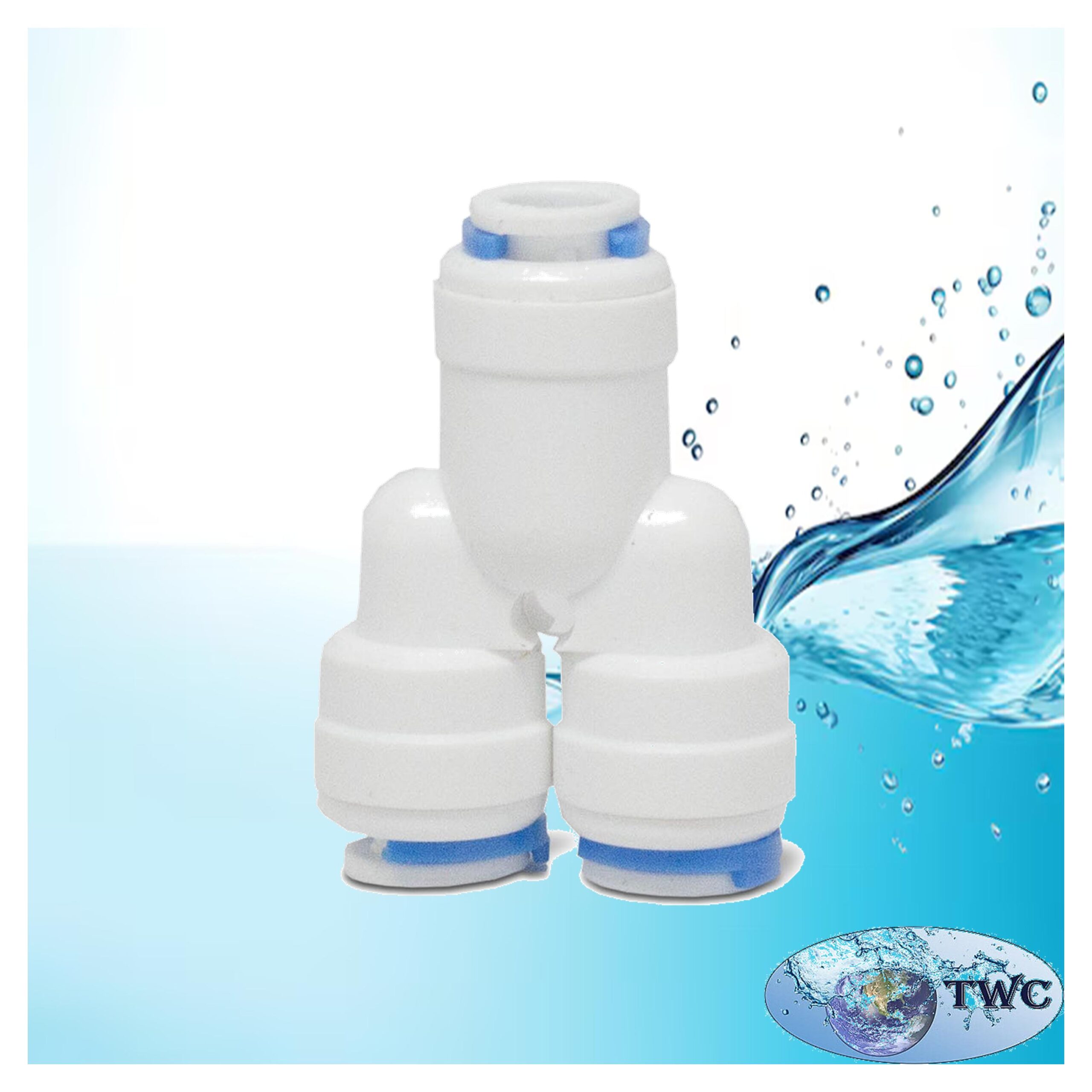 1/4 inch x 1/4 inch x 1/4 inch Y quick-connect fitting
