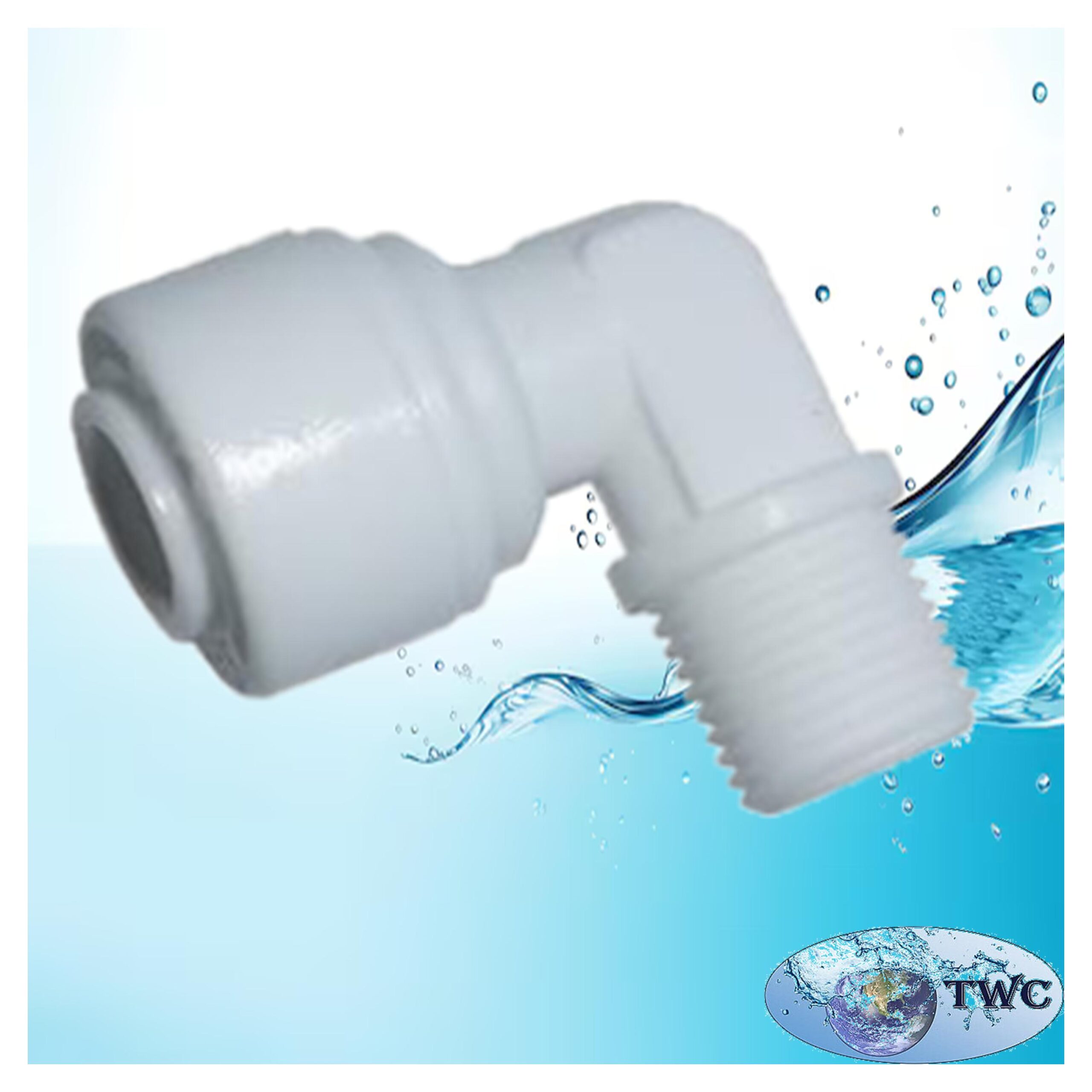 1/8 inch male thread to 1/4 inch quick-connect elbow fitting