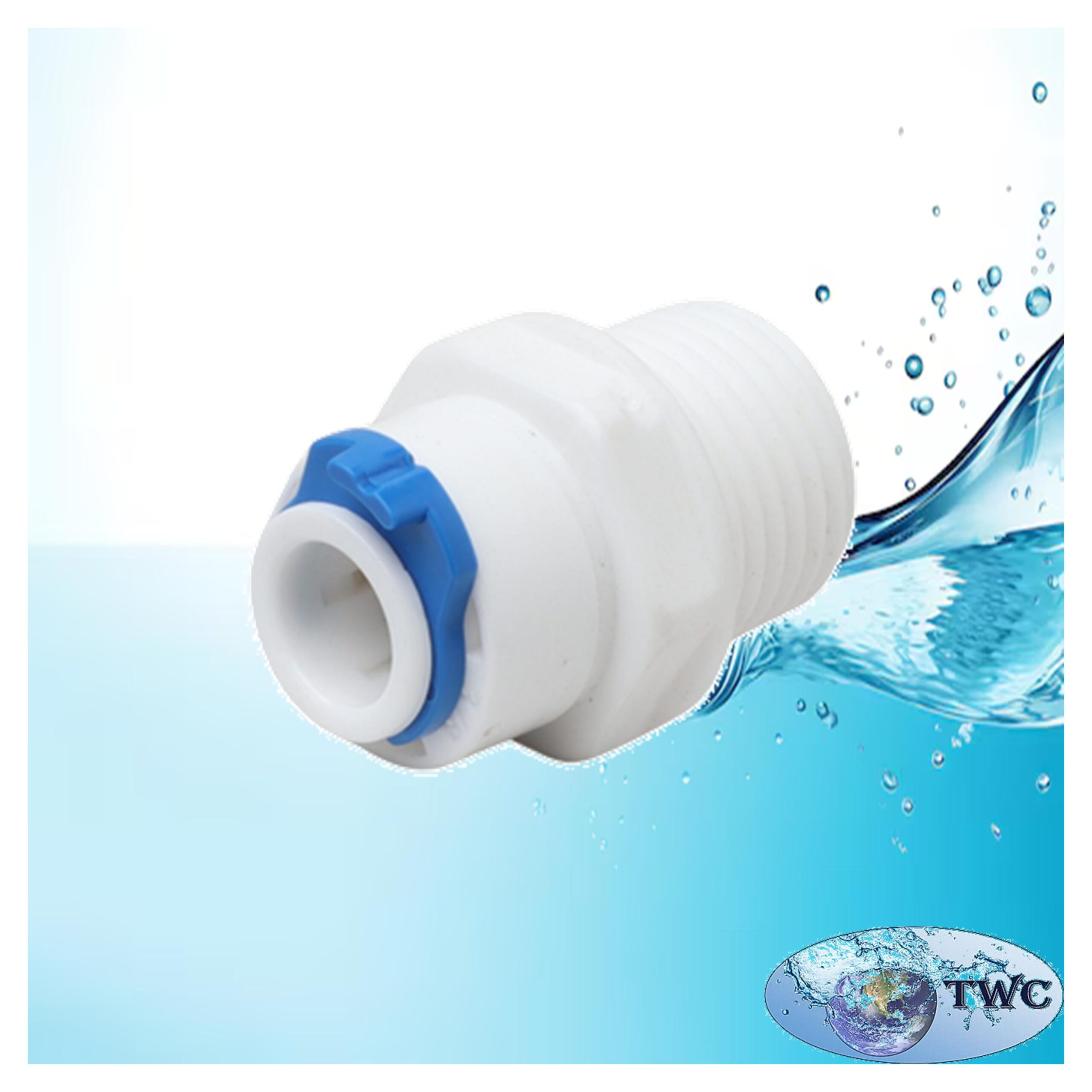 1/2 inch male thread to 3/8 inch quick-connect straight fitting