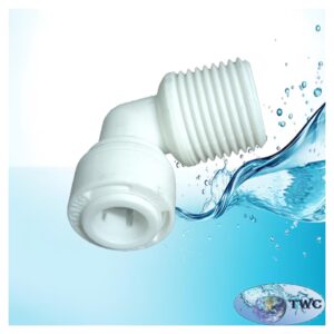 1/2 inch male thread to 3/8 inch quick-connect elbow fitting